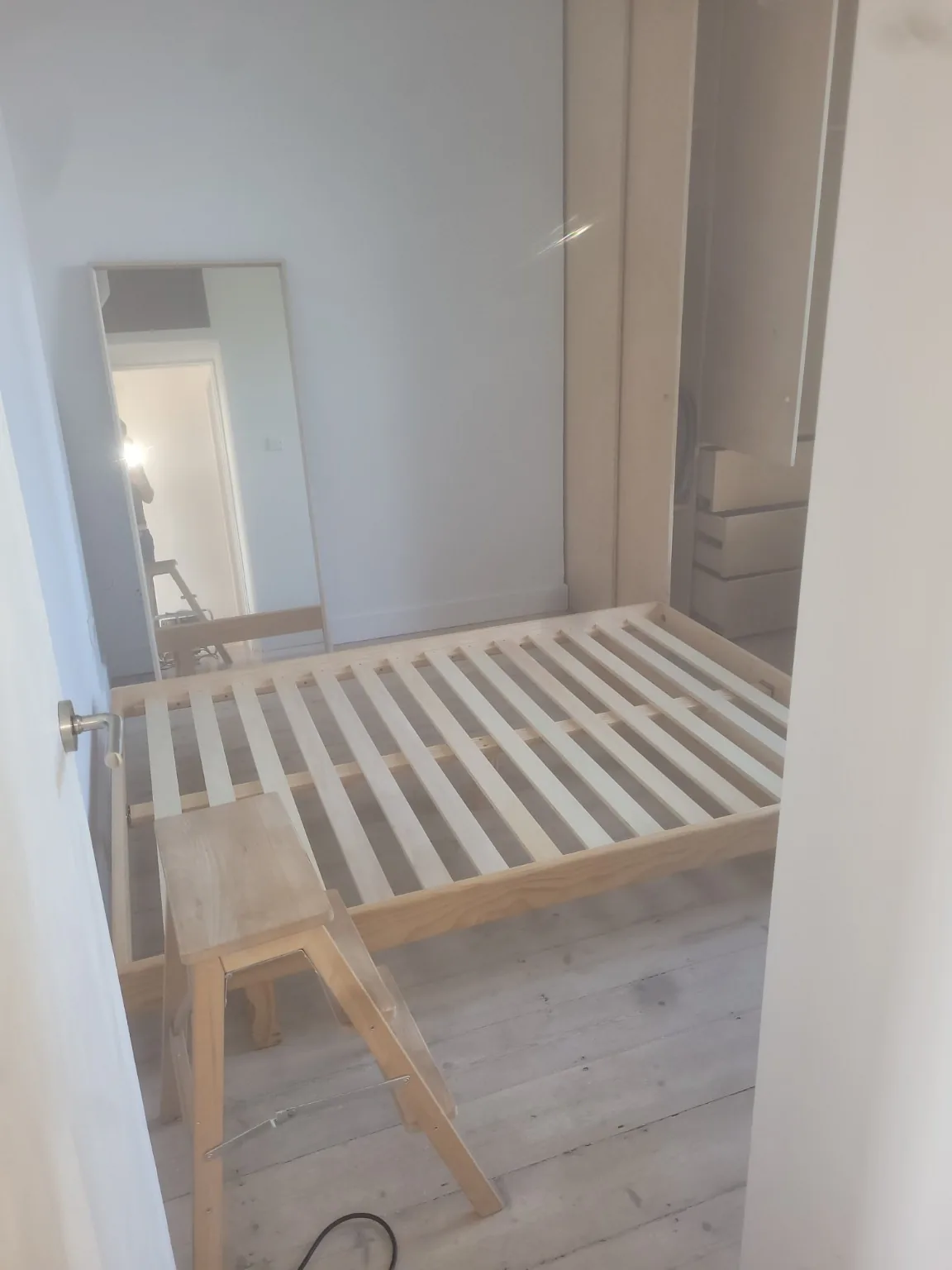 Room prepared for bed bug treatment
